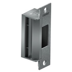 Door Electric Strike, 24 VAC/DC, 1-5/8&quot; Width x 3-3/8&quot; Height, 3250 Lb Static Load, Satin Stainless Steel, With Faceplate
