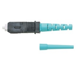 SC2 OM3/OM4 900µm multimode simplex fiber optic connector. Aqua Boot. For use with OCTT2 OptiCam fiber termination tool.