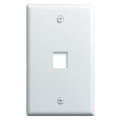 Keystone Wallplate, 1-Gang, 1-Port, 2.94&quot; Width x 0.44&quot; Depth x 4.69&quot; Height, ABS Plastic, White