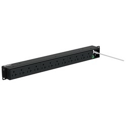 The 20A, 120V horizontal single phase PDU has (12)5-20R receptacles, a 10&#8217; (3m) power cord with a NEMA L5-20P plug, and measures 1.6&quot;H x 17.5&quot;W x 2.0&quot;D (40.6mm x 444.5mm x 50.8). UL Listed. Color: Black