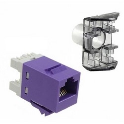 Modular Jack, Category 6, SL Series, 110Connect, T568A/T568B Wiring, Unshielded, Violet, 1 Jack per Bag, 25 Bags per Carton