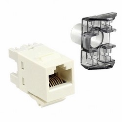 Modular Jack, Category 6, SL Series, 110Connect, T568A/T568B Wiring, Unshielded, Electrical Ivory, 1 Jack per Bag, 25 Bags per Carton