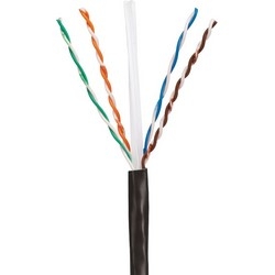 Copper Cable, Category 6, 4-pair, 23AWG, U/UTP, Outside Plant, Black, 1000 foot reel