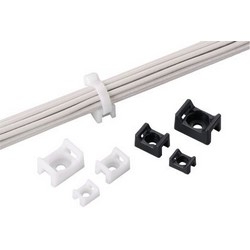 Cable Tie Mount, Indoor, up to light-heavy cable ties, .86&quot; (21.9mm)L x .61&quot; (15.5mm)W, mount with #10 Screw (M5), Nylon 6.6, Pack of 100