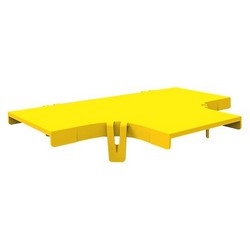 FiberGuide Fiber Management Systems; FiberGuide Product Line System: 4x4 System Cover Type: Horizontal T Color: Yellow
