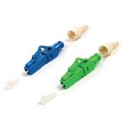 Lightbow LC Simplex Fibre Connector, Singlemode, Blue, 900micron, Buffered Fibre, White Boot
