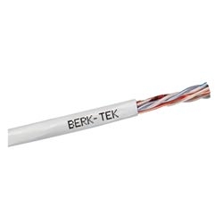 UTP Cable, Riser, 23 AWG, Cat 6, 4-Pair, 2-Conductor, 0.23&quot; Cable Diameter, 1000&#8217; Length, 1&quot; Bend Radius, Bare Copper Wire, Polyethylene Insulation, PVC Jacket, White, Indoor