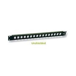 16 port modular patch panel blank 110 connect jack not included colour black