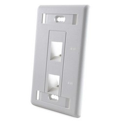 Angled Faceplate, 2-Port, Electrical Ivory