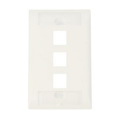 Faceplate Kit, Labeled, 1-gang, 3 Port, Alpine White