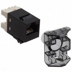1 port RJ45 modular jack with 110 terminations unshielded twisted pair T568A/B wiring Cat 6 SL series colour black