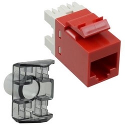 Modular Jack, Category 6, SL Series, 110Connect, T568A/T568B Wiring, Unshielded, Red, 1 Jack per Bag, 25 Bags per Carton