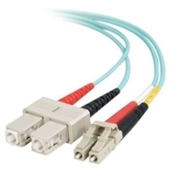15m LC-SC 10Gb 50/125 OM3 Duplex Multimode PVC Fiber Optic Cable - Aqua