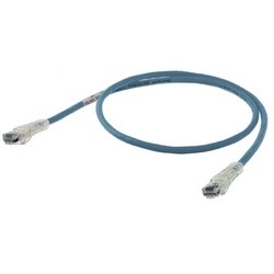 Patch Cord, Slim, Speed Gain, Cat 6, RJ45 Connector, 8-Conductor, 24 AWG, 600 Volt AC, 1&#8217; Length, Flame-Retardant PVC Insulation/Jacket, Blue