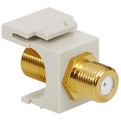 Modular Connector, HD Style, Female to Female, 2 Gigahertz, Gold Plated Keystone Jack, ABS Plastic, White
