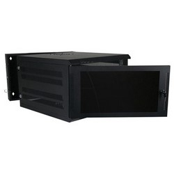 Wall Mount Enclosure, 14RU, 18 AWG, 21&quot; Width x 24&quot; Depth x 27&quot; Height, Steel, Black, With Fixed Side Panel, For 300 Series