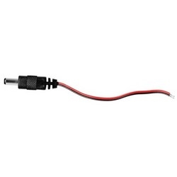 CCTV DC Connector, Plug, Pigtail, 2.1 MM, With 3&#8217; Red/Black Wire