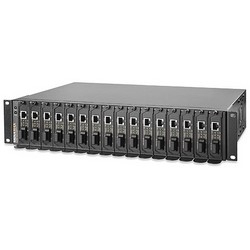 16-Bay Rack Mount Media Converter Chassis with Redundent Power Supplies