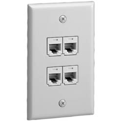 Faceplate, 4 Port, Classic, Ultimate ID, Electric Ivory