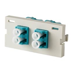 Series II Module, 1-LC Duplex (2 Fibers) Multimode, Aqua adapters, Ceramic alignment sleeves, 45 degree exit (2 units)