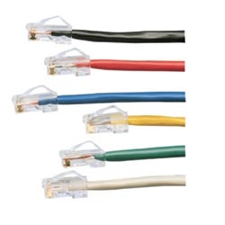 Copper Patch Cord, STP, Category 5e, Black Boots, Pan-Plug Modular Plugs, T568A Wiring, Yellow Jacket, 25 Feet