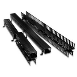 Vertical Front and Rear Cable Management, 5&quot; Channel x 80&quot; Long, Black Snap-On Cover