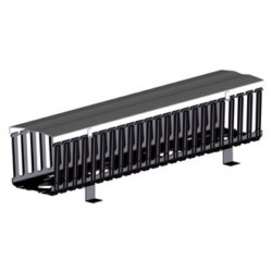 Cable Management Duct, Front Only, Vertical, Rack Mount, 8&quot; Width x 8&quot; Depth Channel, 80&quot; Length x 8.5&quot; Width x 8.75&quot; Height, ABS Plastic Channel, With PVC Black Hinged Cover