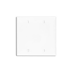 2-Gang No Device Blank Wallplate, Standard Size, Thermoplastic Nylon, Box Mount, - White