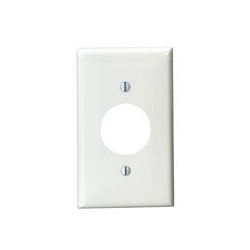 1-gang Single 1.406-inch Hole Device Receptacle Wallplate, White