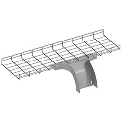 Drop out portion accommodates 4 in. D x 12 in. W wire mesh cable tray