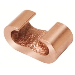 Copper Compression C Connector, 6 AWG(Sol) - 2 AWG(Str), 1/4&quot; Rod(Run) & 6 AWG(Sol) - 2 AWG(Str) (Tap)