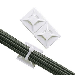 Cable Tie Mount, Adhesive, .75&quot;x.75&quot; (19.1mm x 19.1mm), White, Pack of 100