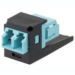 Duplex LC Sr./Sr. 10 GbE Fiber Adapter (Aqua) With Module (Black) Zirconia Ceramic
