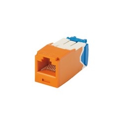 Augmented Category 6, RJ45, 10Gb/s, 8 position, 8 wire universal module.