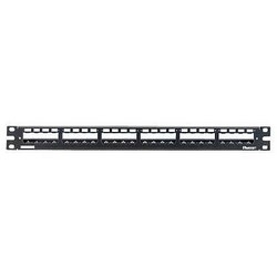 24-Port all Metal Modular Patch Panel With strain relief bar, 1 RU