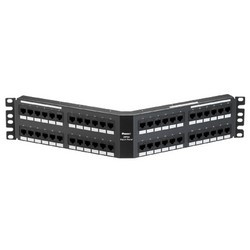 Punchdown Patch Panel, Category 5e, Angled, 48 Port, 2RU
