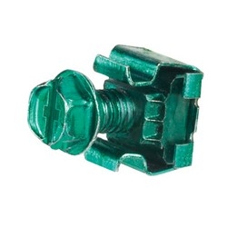 Bonding Cage Nut, Includes #12-24 Bonding Cage Nuts (.06,.11 Thick Panel), #12-24 x 1/2&quot; Bonding Screws With #2 Phillips/slotted Combo Hex Head (use 5/16&quot; or 8mm Socket), Green, Pack of 50 sets