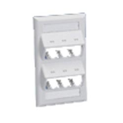 Faceplate, 6 Port, Classic, Sloped, White