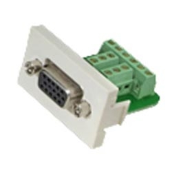 1/3 Insert, 15-Pin DB Connector Mounted Circuit Board Term on Site, White