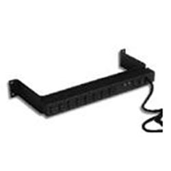 Power Strip, 1U, Basic, 15A, 120V, Horizontal, (6) 5-15R, Thermal Breaker, Surge, 5-15P, 10ft Input Cord, 19/23in Stand-off Mounting Brackets