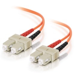Fiber Optic Jumper Cable, Duplex, SC/SC, Multimode, OM3/OM4, 62.5/125 Micrometer Fiber, 10 Meter Length