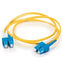 Fiber Optic Jumper Cable, Duplex, SC/SC, Single-Mode, OS2, 9 Micrometer Fiber, 3 Meter Length