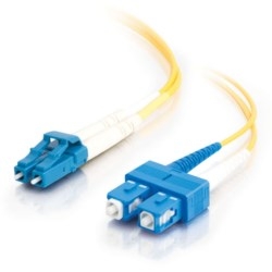10m LC-SC 9/125 OS2 Duplex Single-Mode PVC Fiber Optic Cable - Yellow