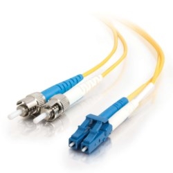 7m LC-ST 9/125 OS2 Duplex Single-Mode PVC Fiber Optic Cable - Yellow
