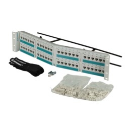 CLARITY 6 WHITE ANGLED 48-PORT CATEGORY 6 PATCH PANEL, SIX-PORT MODULES, 19&quot; X 3.5&quot;