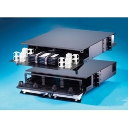 2U rack mount fiber cabinet for combination patch/splice applications