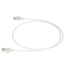 RDC 6 Modular Patch Cord, White, 10&#8217;, Reduced Diameter, 28 AWG, Cat6 Channel Four-pair UTP Stranded PVC/CM