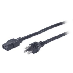 Power Cord, Input Connection: NEMA 5-15P, Output Connection: (1) IEC 320 C13, 2.44 m, Black