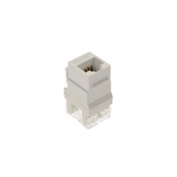 Keystone Insert, Cat 5E, RJ45, 1-Port, 4-Pair, 24 to 22 AWG Wire, T568A/B Wiring, 1.28&quot; Length x 0.64&quot; Width x 0.87&quot; Depth, ABS Plastic, White