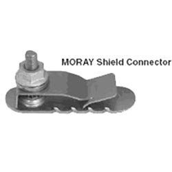 Connect shield with confidence with the MORAY (TM) Shield Connector and the MINI-MORAY (TM) Shield Connector. The specially designed teeth penetrate the polymer coating on the cable shield to provide excellent pull-out strength and electrical contact.